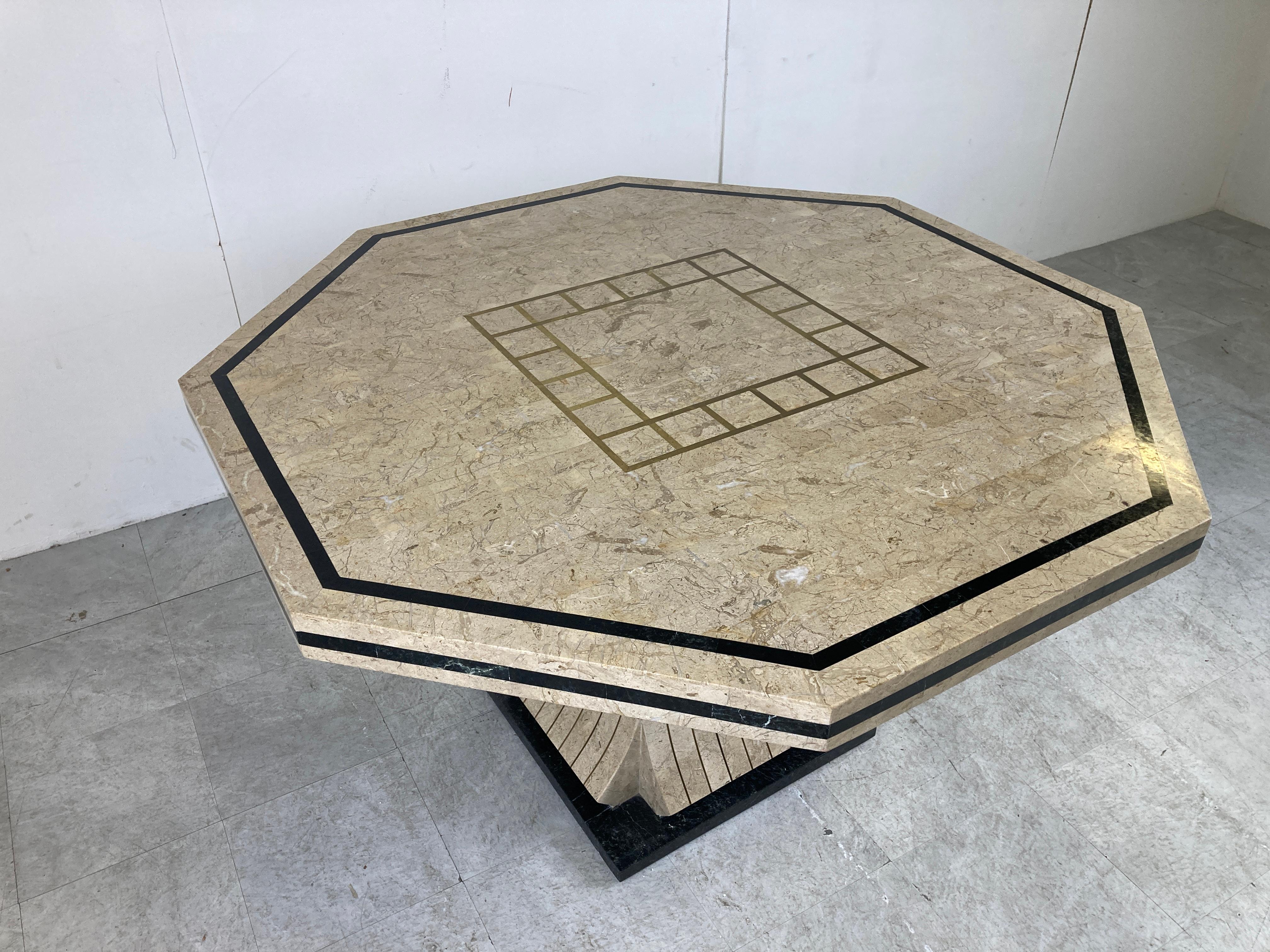 Octogonal Tesselated Stone Dining Table, 1970s 1