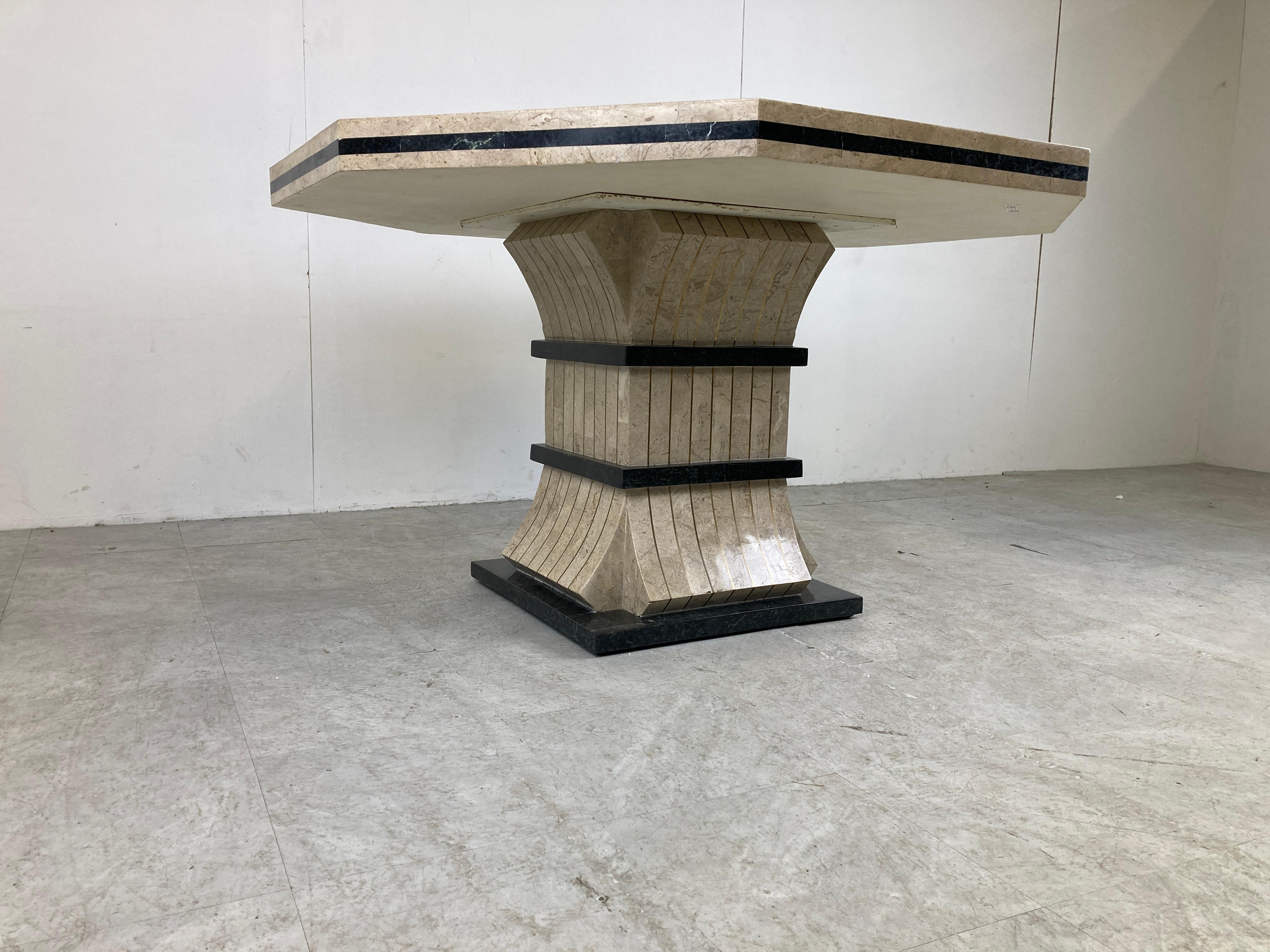 Octogonal Tesselated Stone Dining Table, 1970s 2