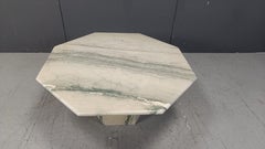 Octogonal white marble coffee table, 1970s