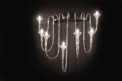 Grand lustre mural Octopus en python, style baroque, Italie