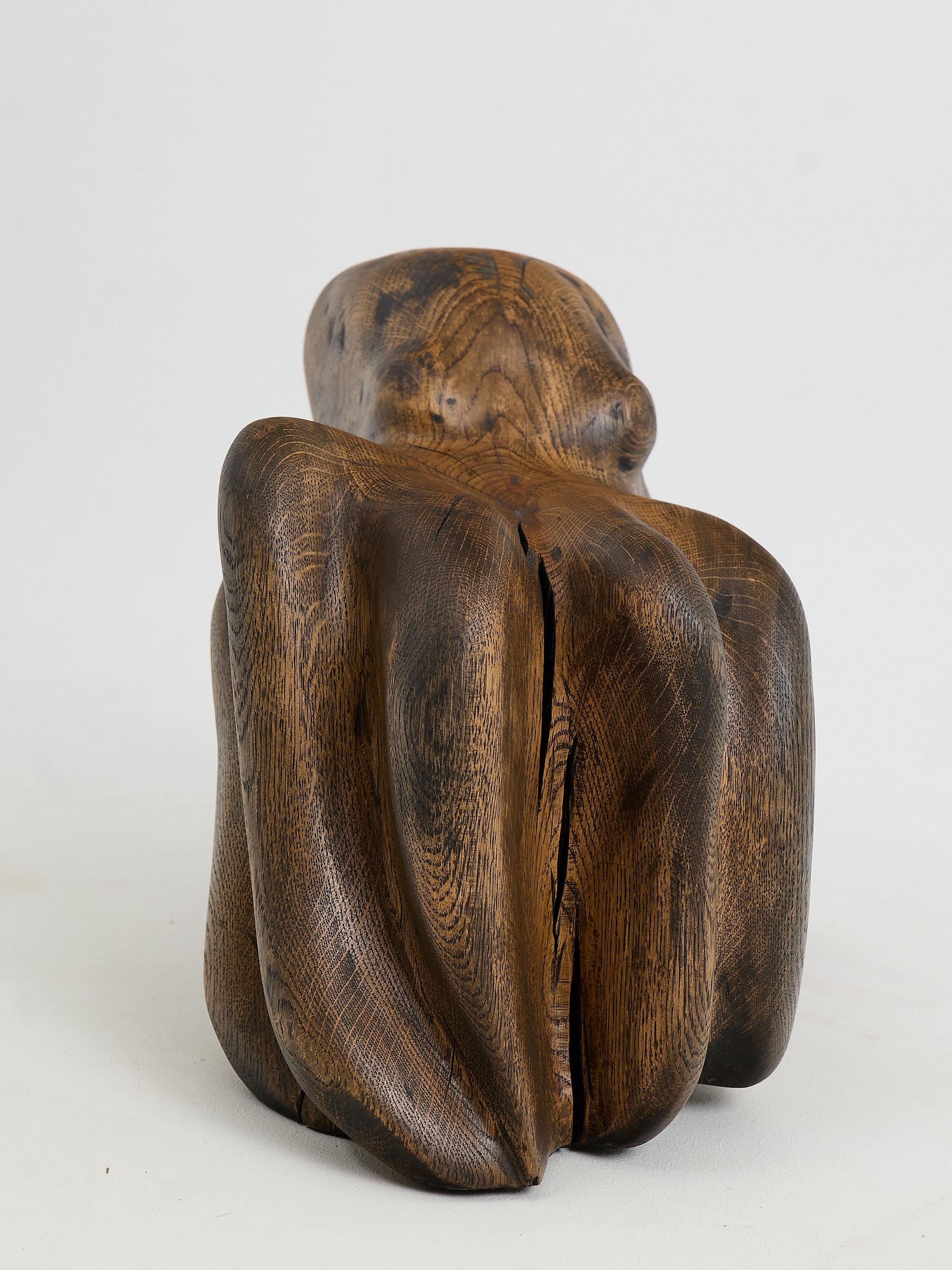Brutalist Octopus, Chainsaw Carved Decoration, Oak, Logniture