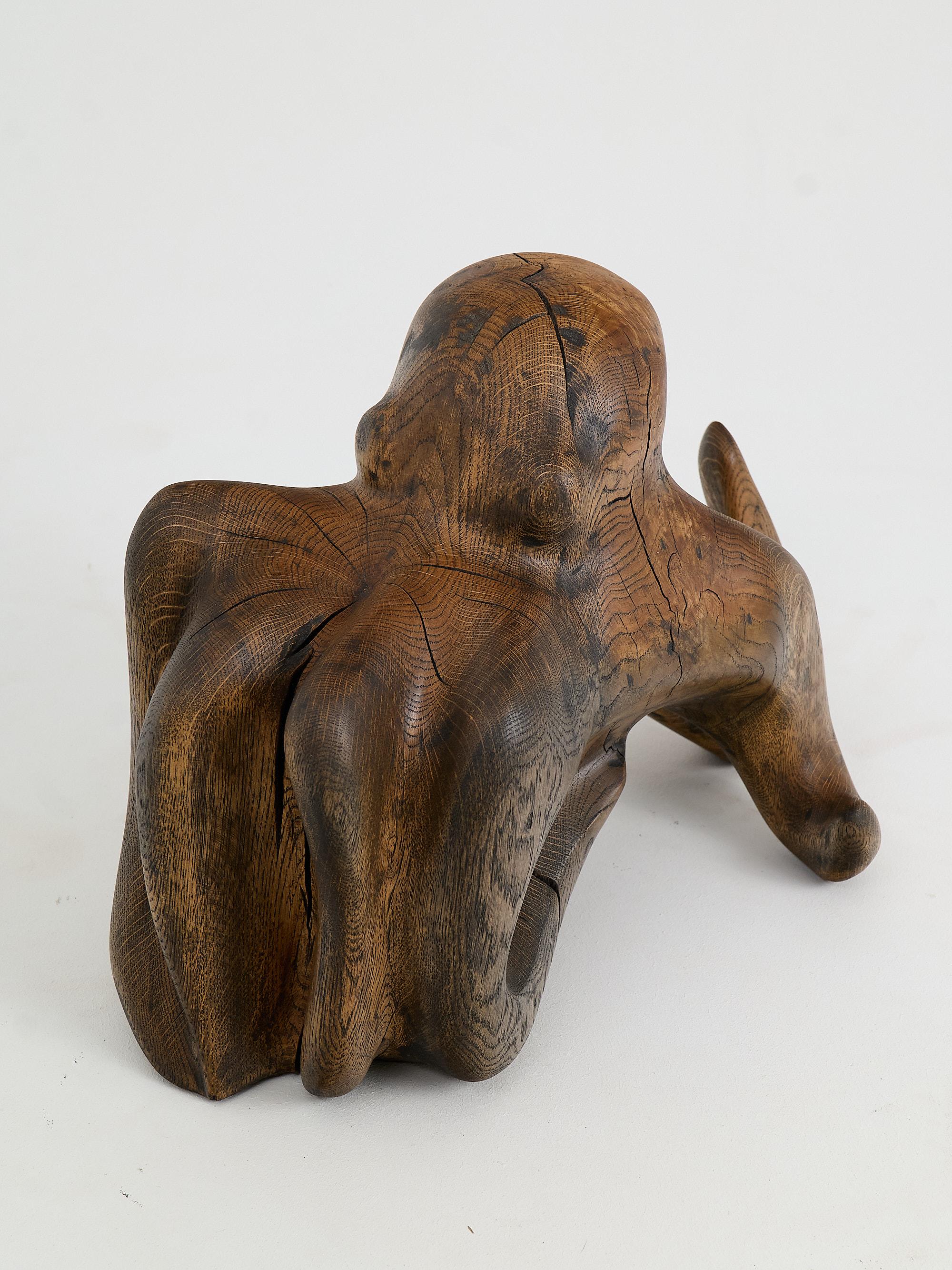 Contemporary Octopus, Chainsaw Carved Decoration, Oak, Logniture