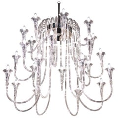 Octopus Chandelier in Pyrex, Baroque Style, Italy