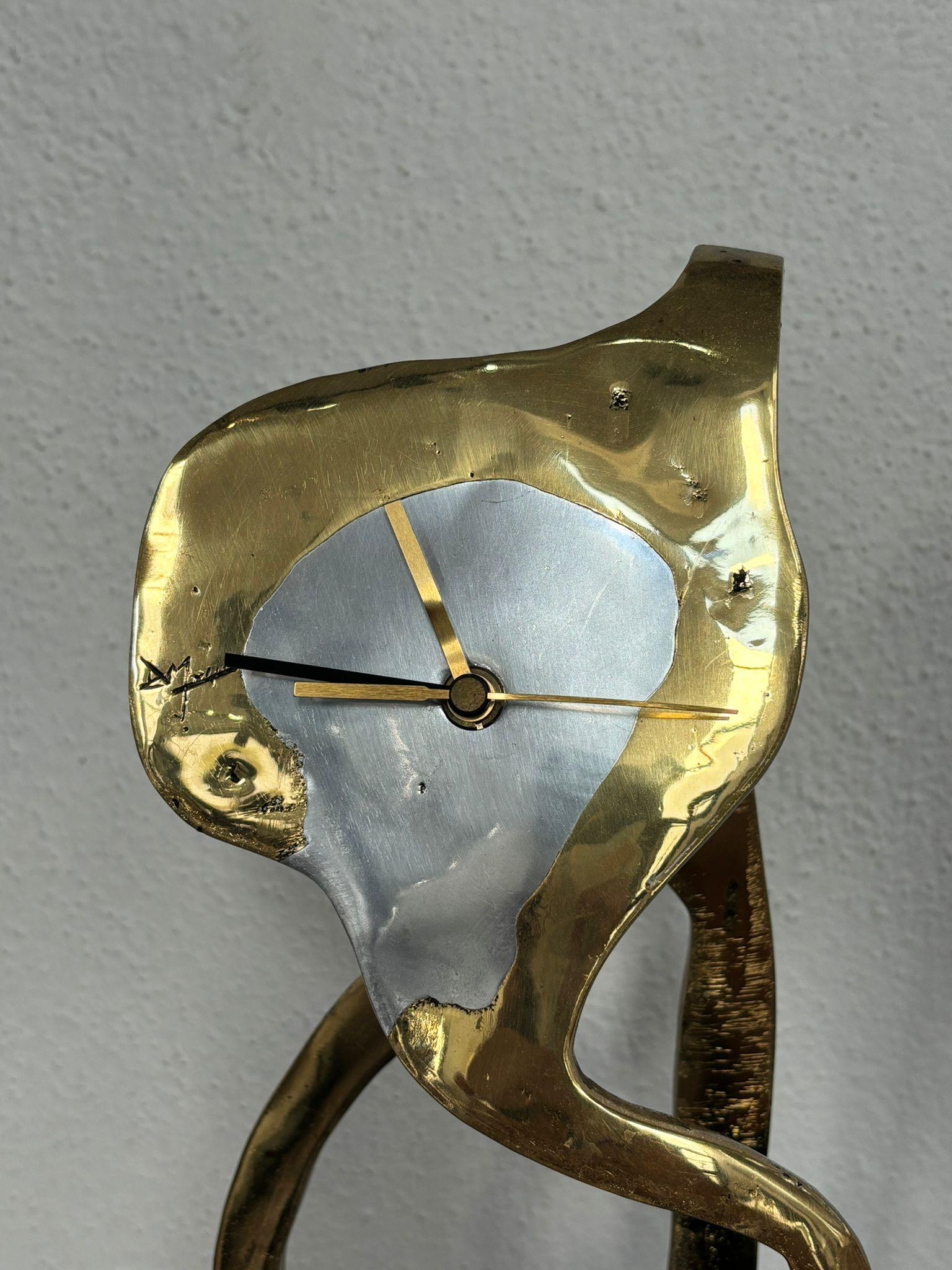 Espagnol Horloge Octopus D005 fabriquée à la main en laiton moulé et aluminium en vente