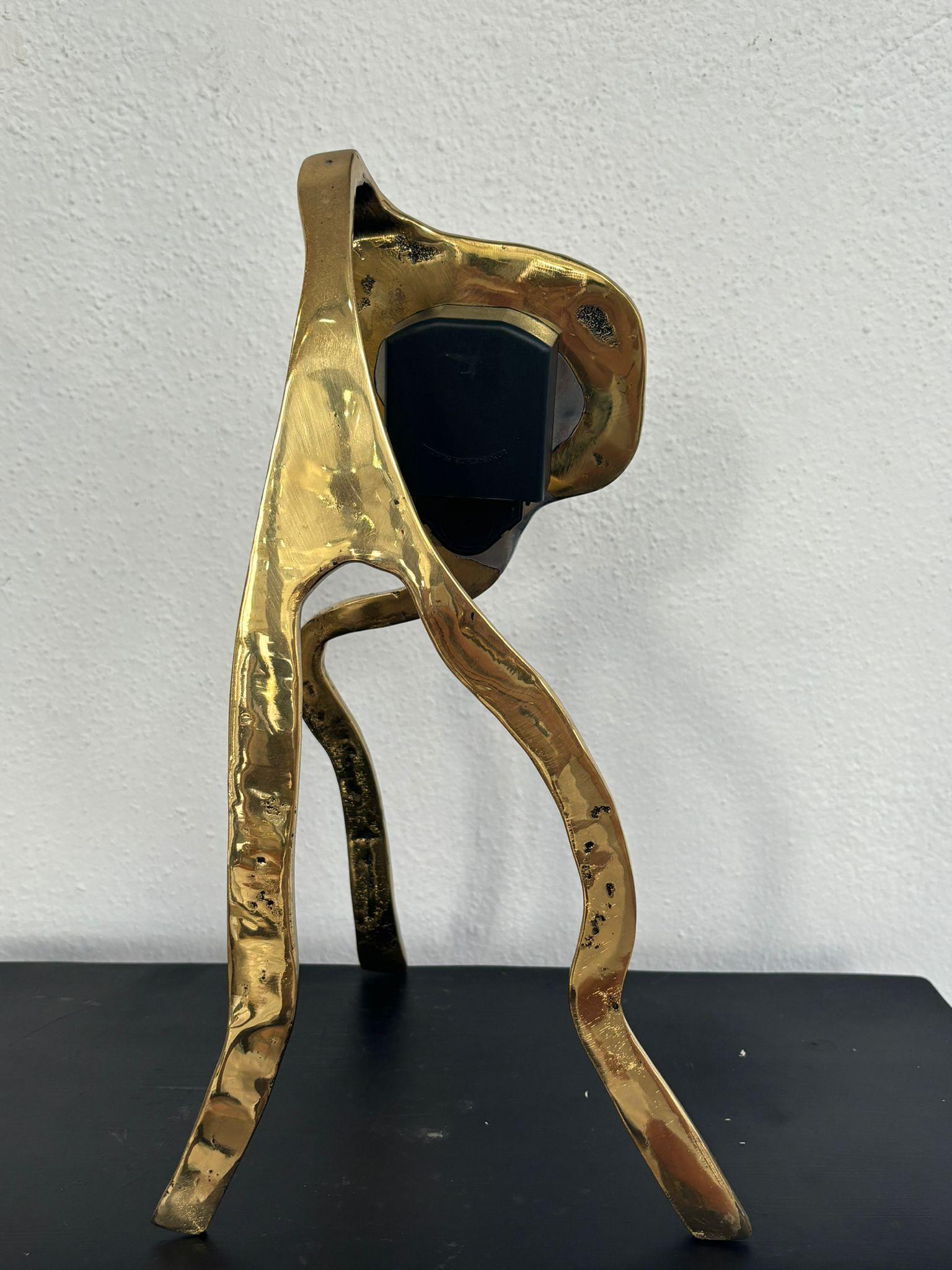 XXIe siècle et contemporain Horloge Octopus D005 fabriquée à la main en laiton moulé et aluminium en vente