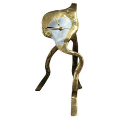 Octopus Clock D005 handmade in cast brass & aluminium