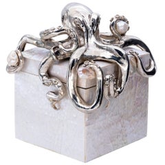 Octopus Full Silver and Pearls Box from d'Avossa Home Jewelry Collection