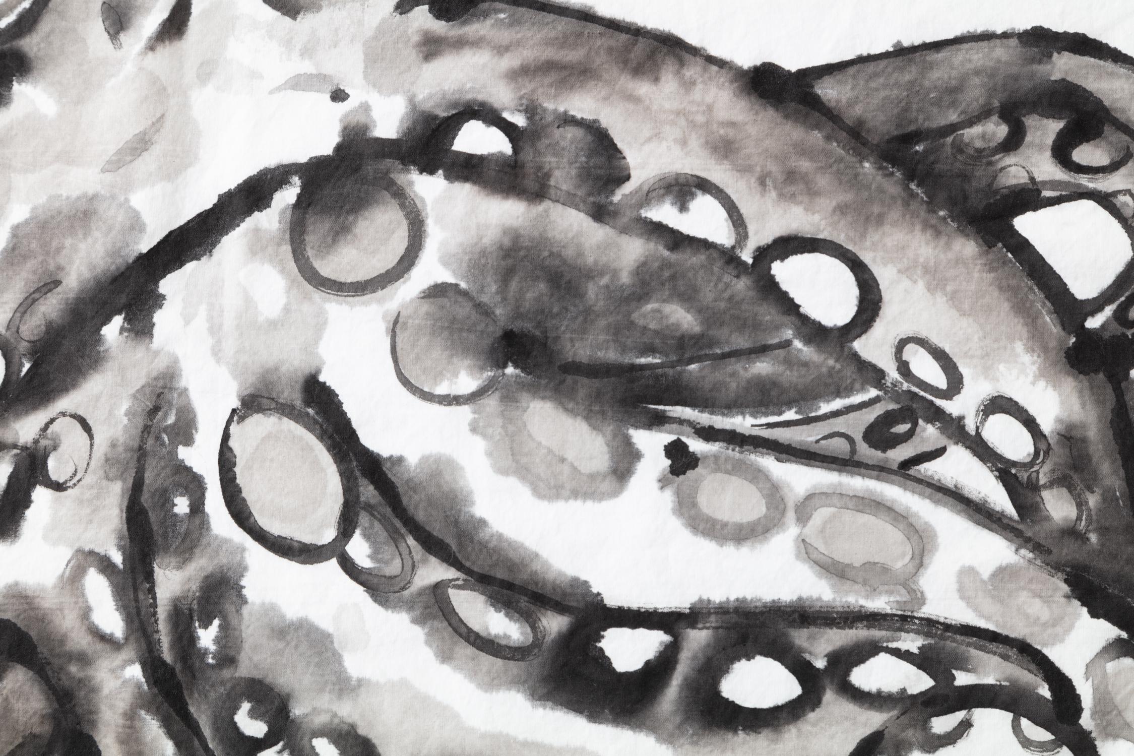 Peint à la main Taies d'oreiller en coton peintes à la main Octopus en vente