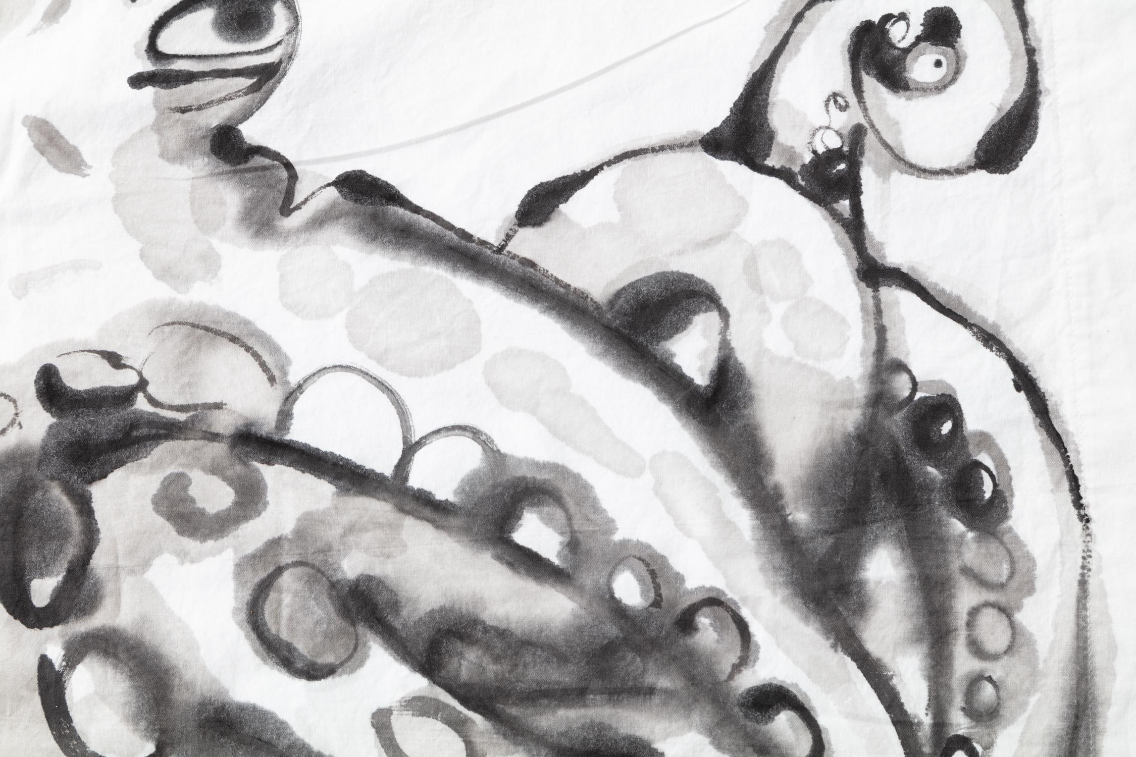 Coton Taies d'oreiller en coton peintes à la main Octopus en vente