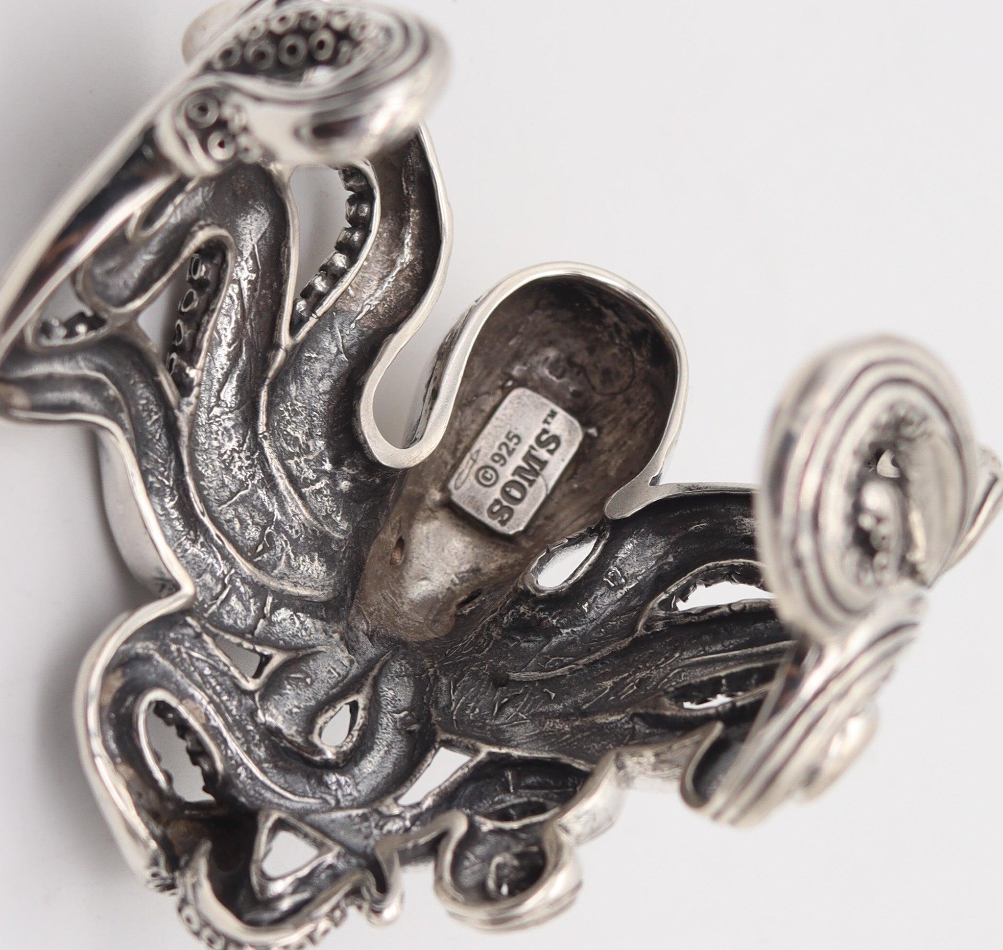 Donna Bracciale OCTOPUS in argento 925 massiccio e sovradimensionato in vendita
