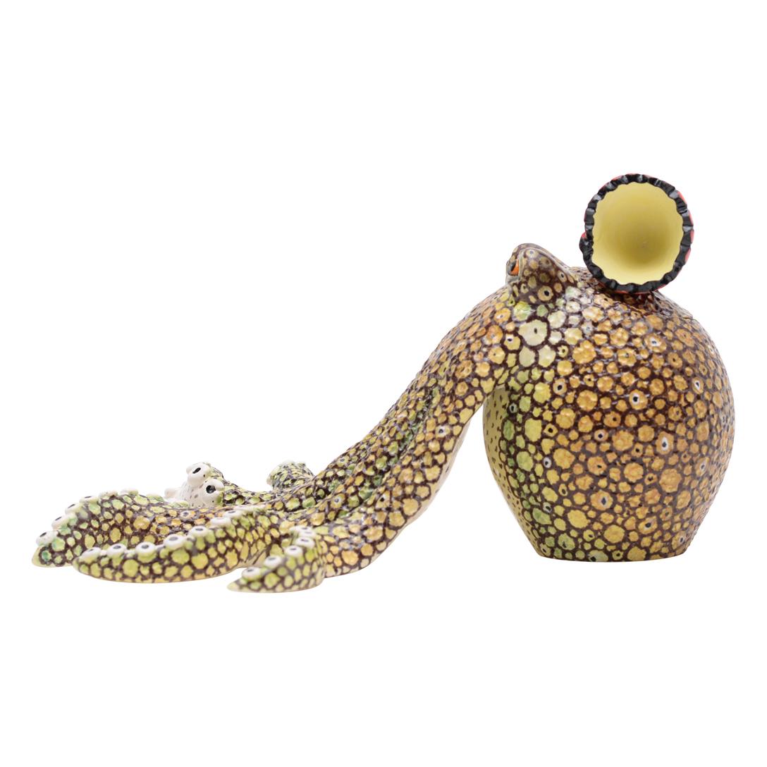 Handgefertigte Octopus-Schmuckkästchen aus Keramik, hergestellt in Südafrika (Moderne) im Angebot