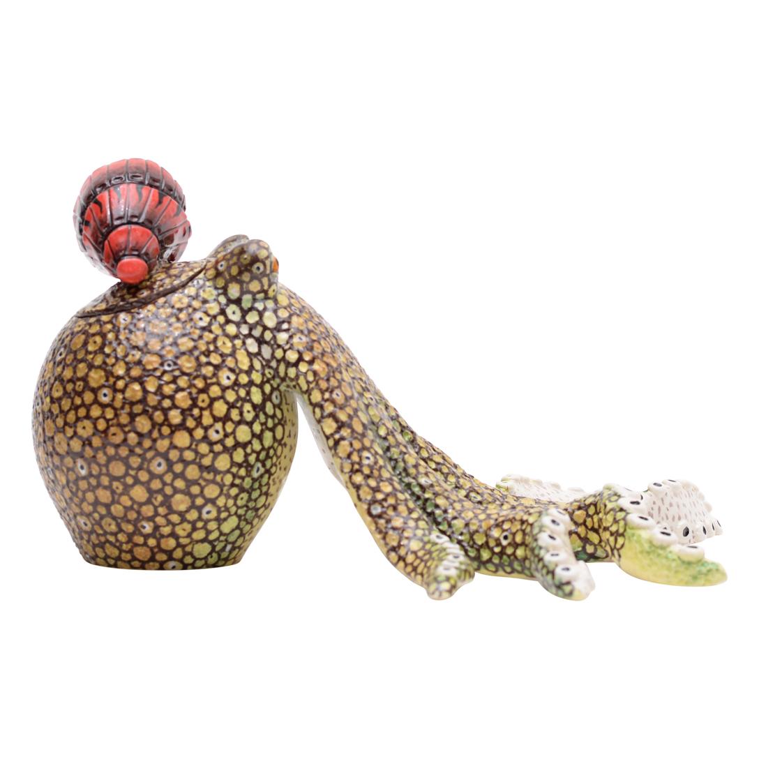 African Hand-made Ceramic Octopus Jewelry Box, made in South Africa For Sale
