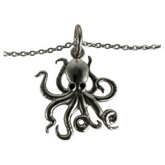 Octopus pendant necklace SS chain is 16"