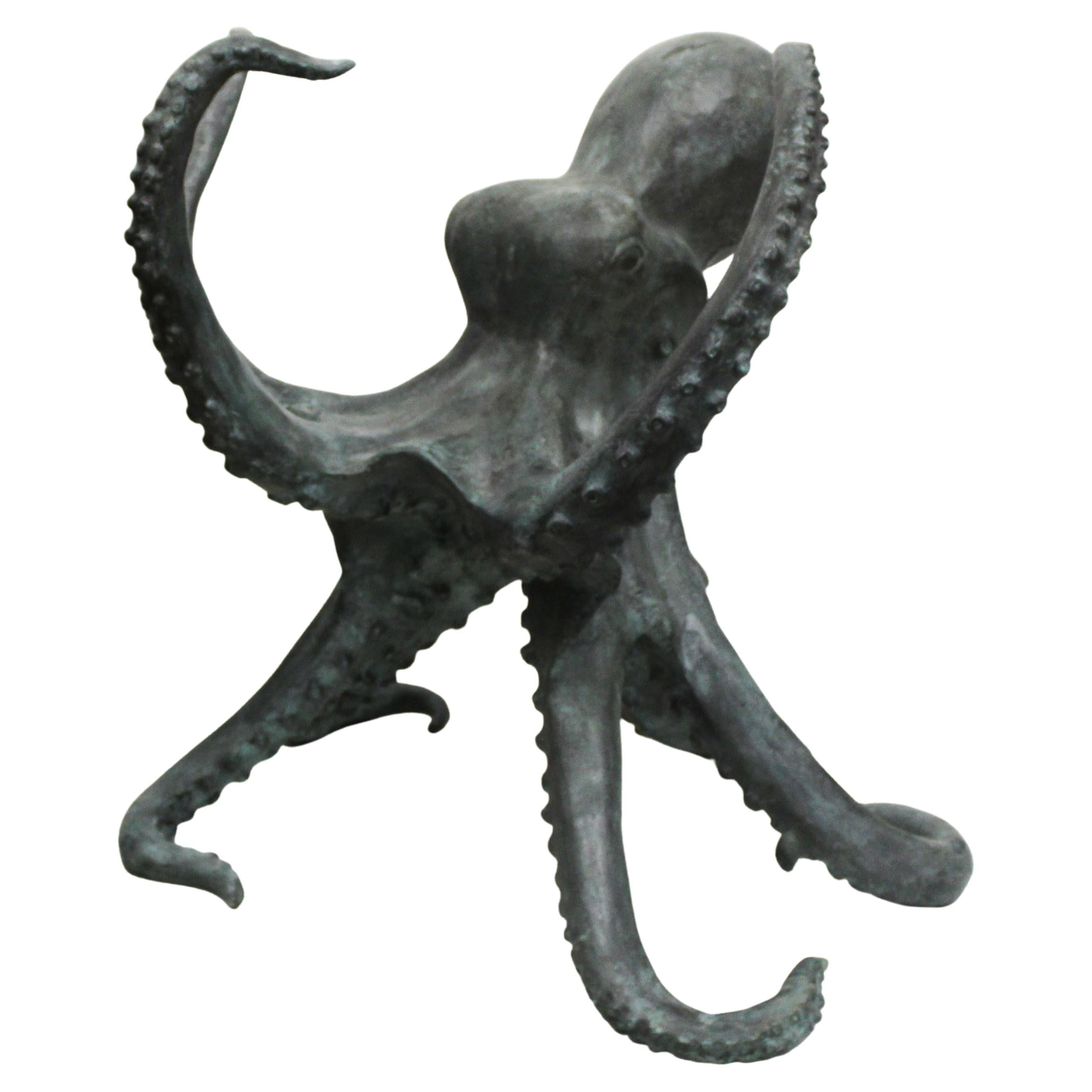 Octopus Sculpture in Bronze For Sale