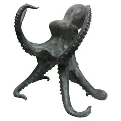 Sculpture de pieuvre en bronze