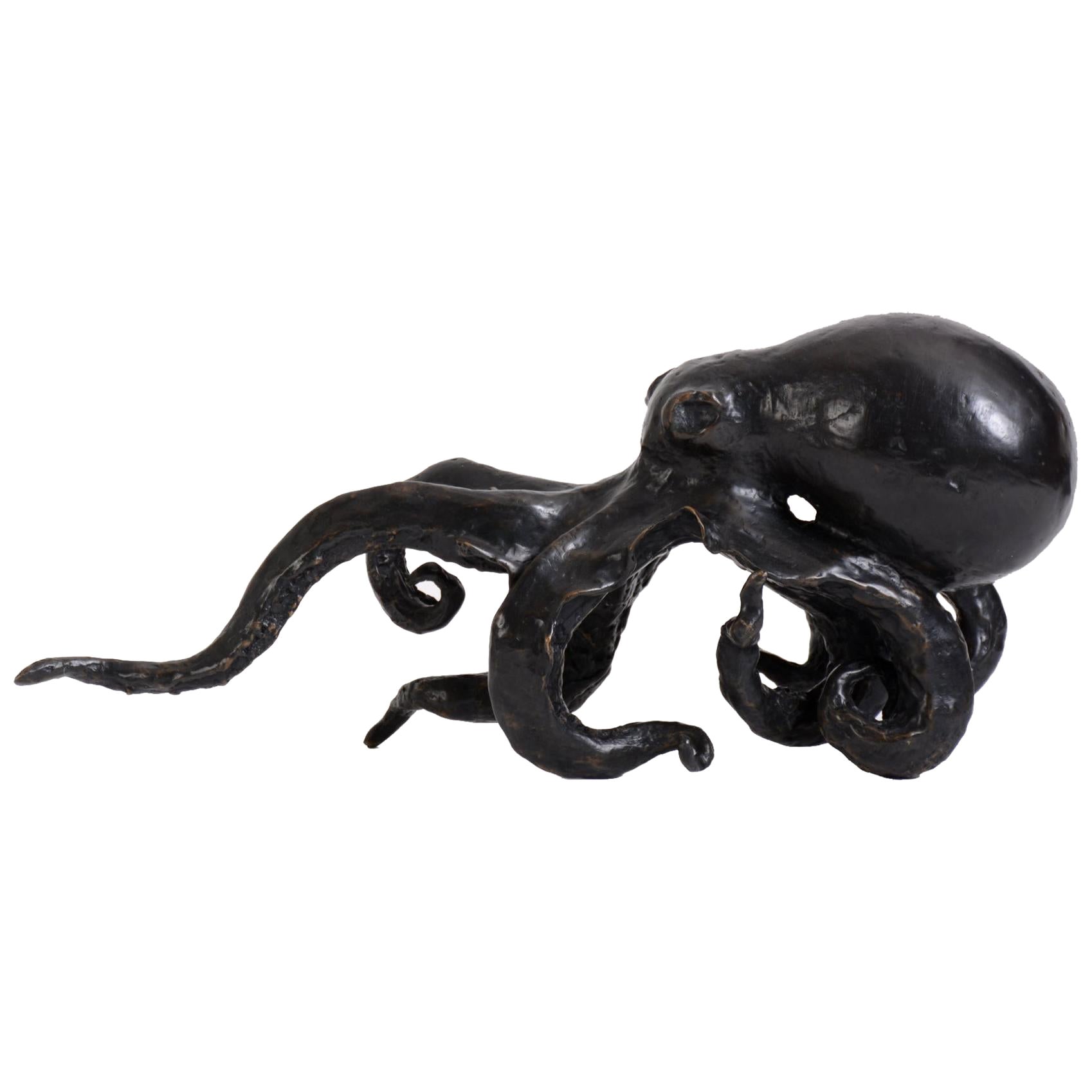 Octopus-Skulptur aus Bronzeguss von Elan Atelier