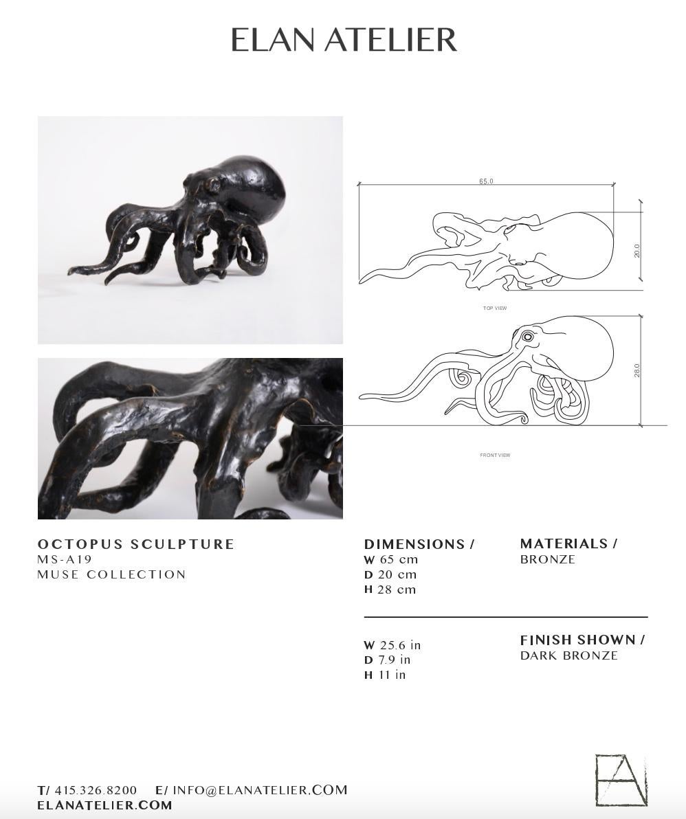 Octopus Sculpture in Cast Bronze by Elan Atelier In New Condition In New York, NY
