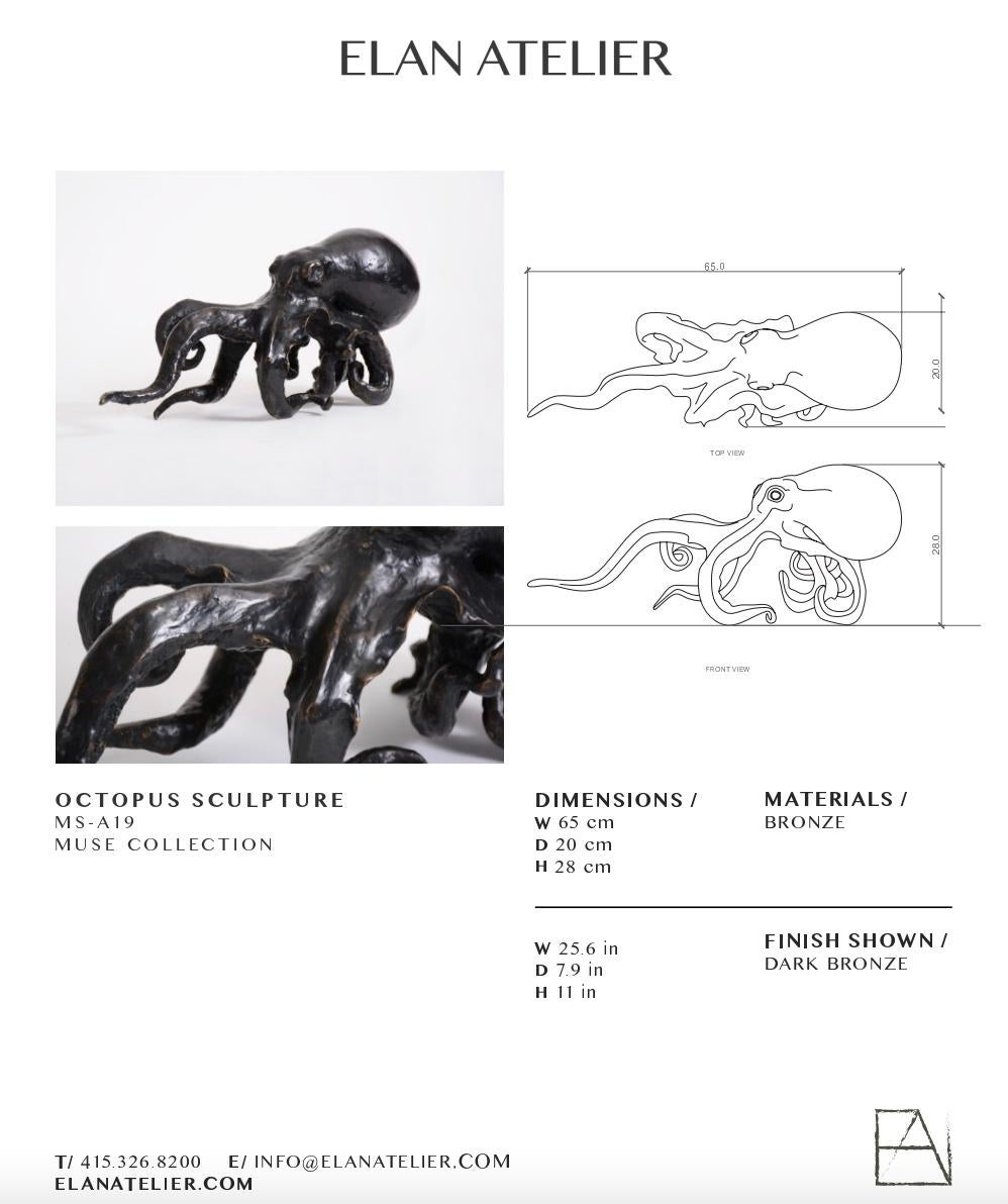 Octopus-Skulptur aus Bronzeguss von Elan Atelier (IN STOCK) (Gegossen) im Angebot