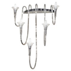 Piccolo lampadario da parete Octopus in Pyrex, stile barocco, Italia