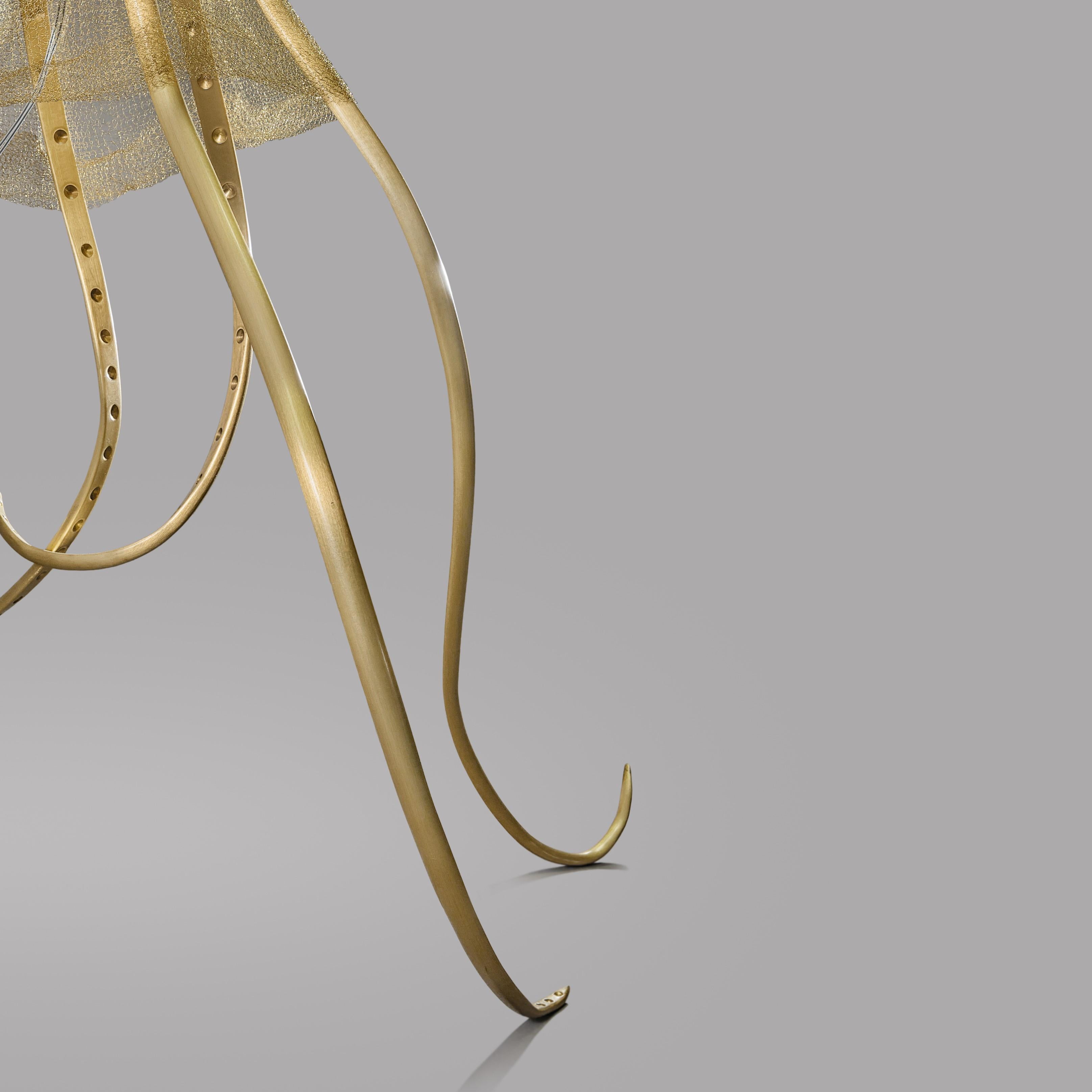 Brass Octopus, Unique Floor Lamp Sculpture, Ludovic Clément D’armont For Sale