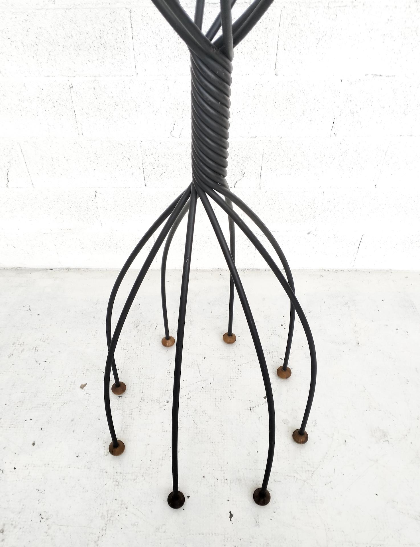 Metal Octopus wooden and metal coat rack by De Pas, D’Urbino, Lomazzi for Zanotta  90s For Sale