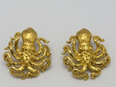"OCTOPUS" Yellow Gold Ear Clips