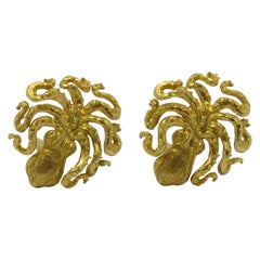 "OCTOPUS" Yellow Gold Ear Clips