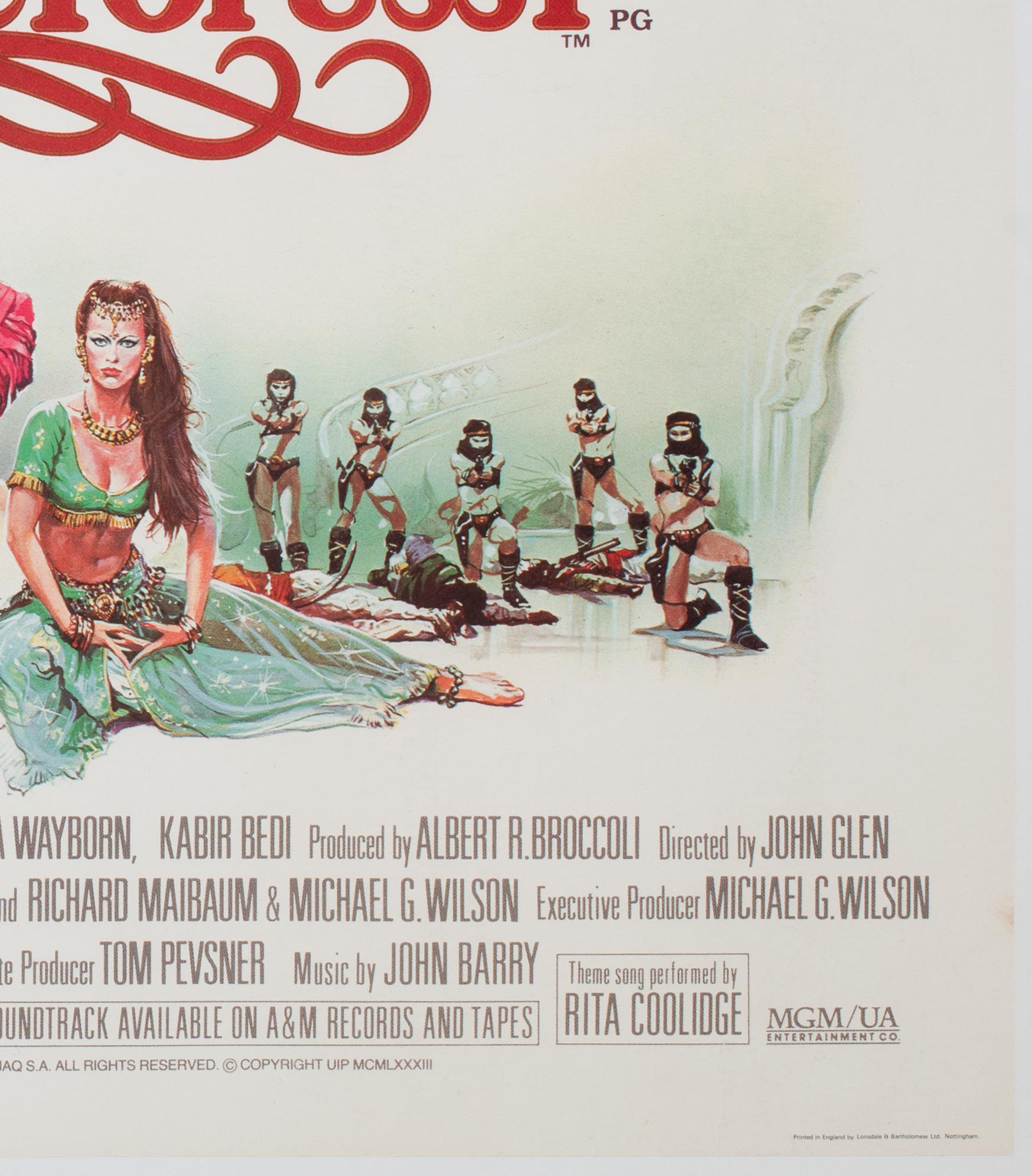 Octopussy 1983 UK Quad-Filmplakat, Daniel Goozee im Angebot 2