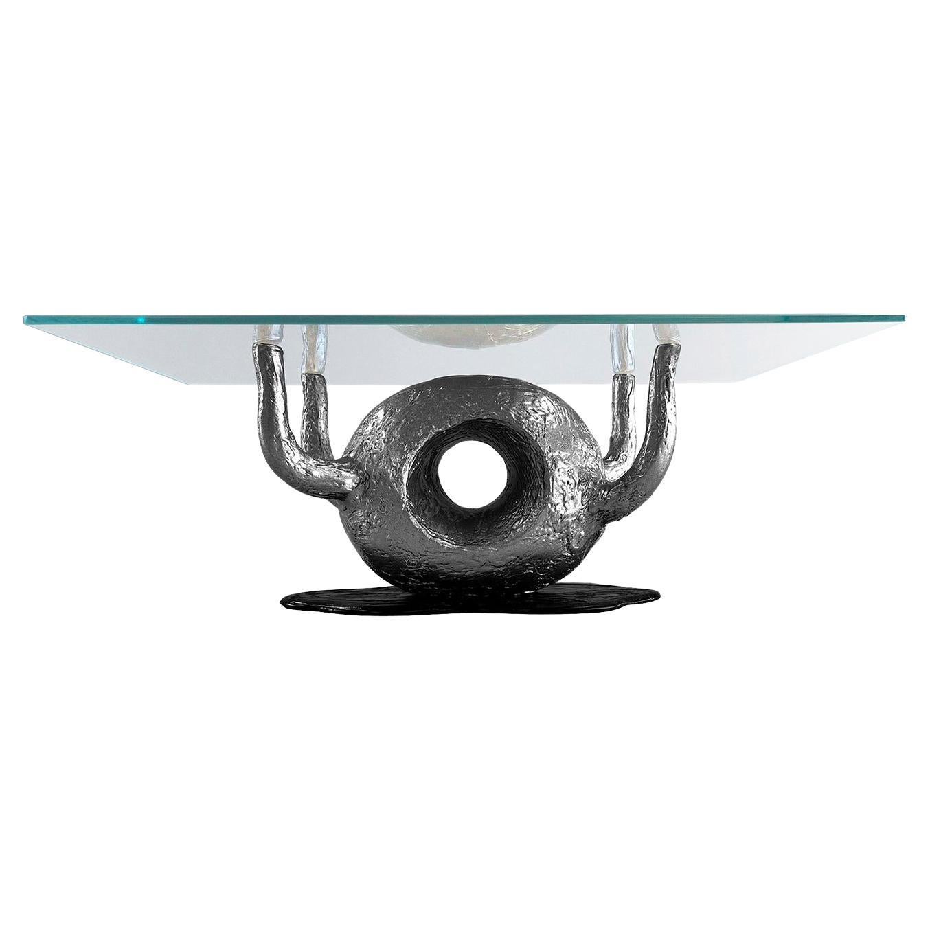 Ocub Silvery & Black Table  For Sale