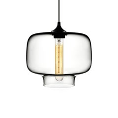 Oculo Amber Handblown Modern Glass Pendant Light, Made in the USA