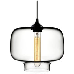 Lampe à suspension moderne en verre soufflé à la main en cristal Oculo, fabriquée aux États-Unis