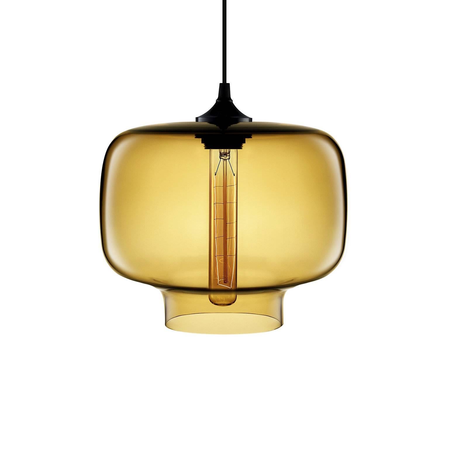 Americano Oculo Sapphire, lampada a sospensione moderna in vetro soffiato a mano, Made in USA in vendita