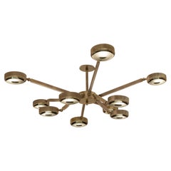 Oculus Articulating Ceiling Light-Bronze Finish and Carved Glass