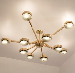 Oculus Articulating Ceiling Light by Gaspare Asaro-Polished Brass Carved Glass