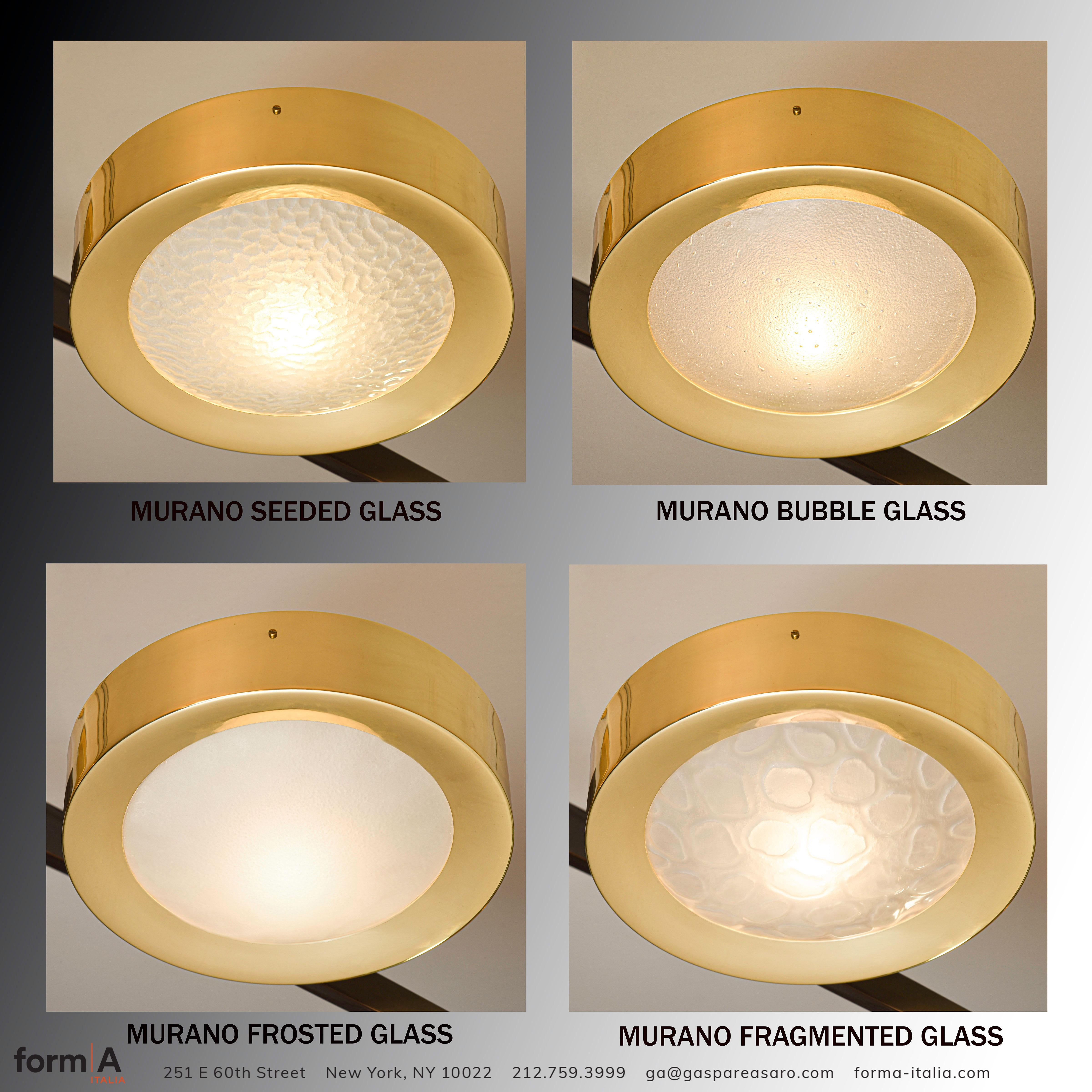 Deckenleuchte Oculus von Gaspare Asaro-Murano aus Glas und poliertem Messing im Angebot 3