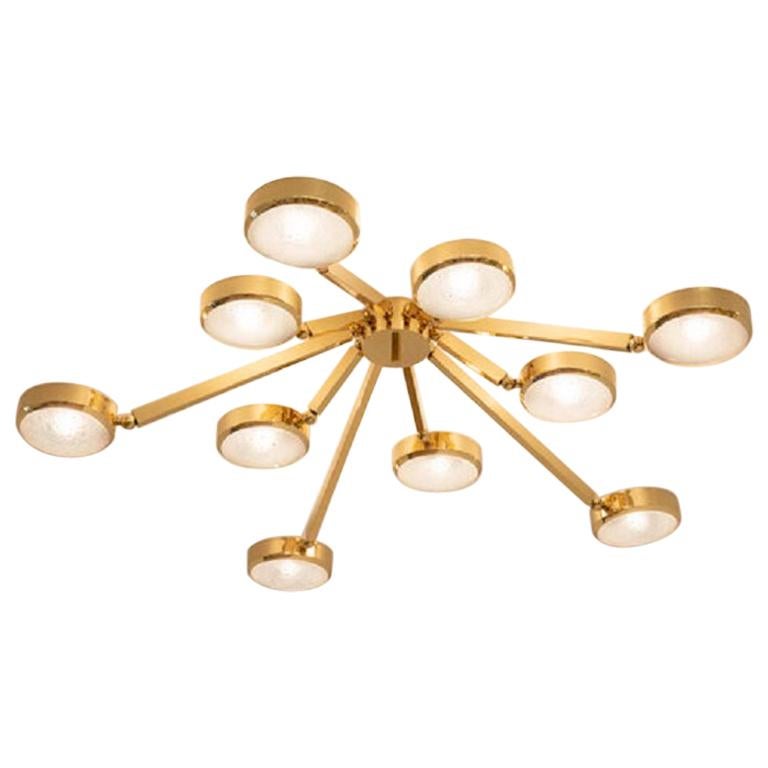 Yellow (POLISHED BRASS) Oculus Articulating Ceiling Light by form A-Murano Glass Version