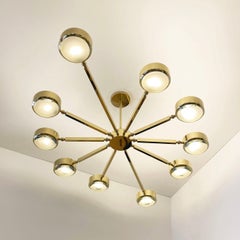 Oculus Oval Ceiling Light by Gaspare Asaro- Polished Brass with Murano Glass