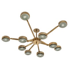 Oculus Articulating Ceiling Light by Gaspare Asaro-Bronze Finish Carved Glass
