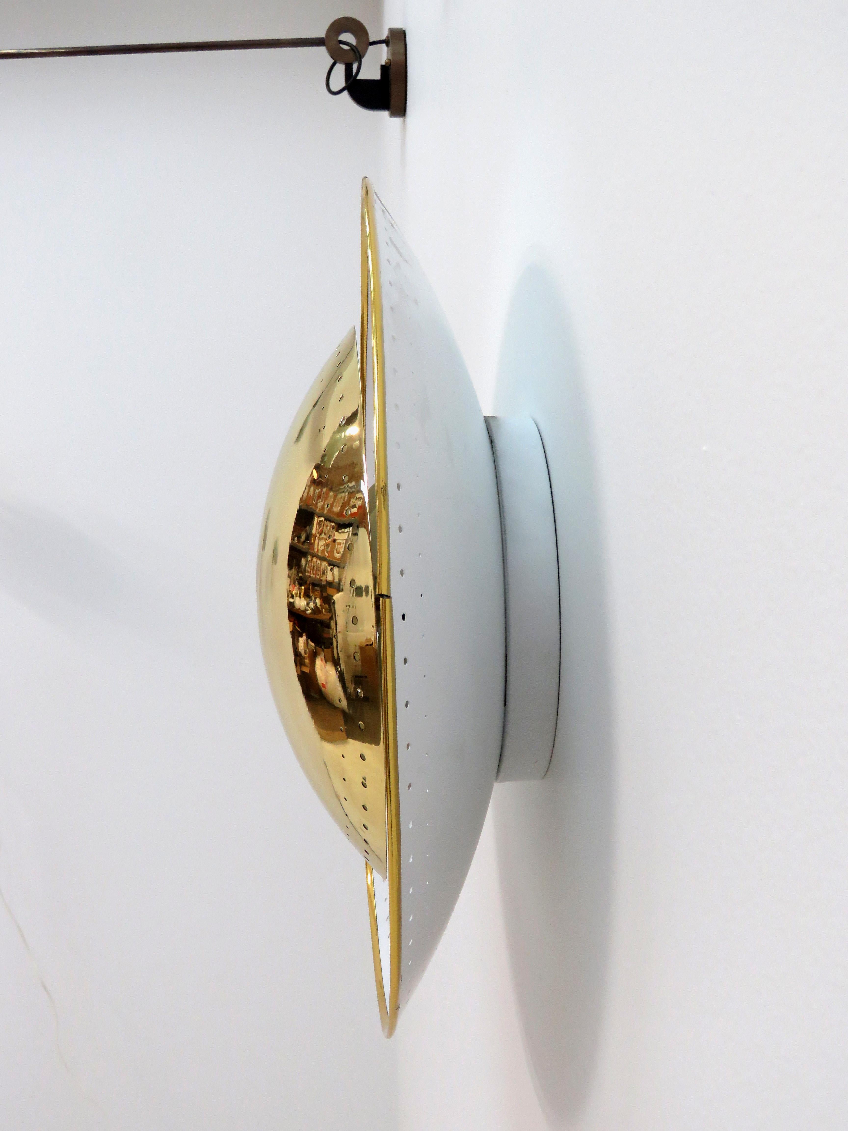 Enameled Oculus Brass Wall Light by Gallery L7 For Sale