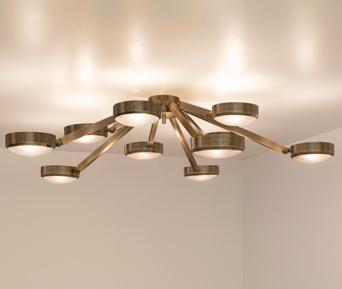 Modern Oculus Ceiling Light by Gaspare Asaro-Murano Glass and Bronze Finish For Sale