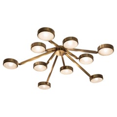 Oculus Ceiling Light by Gaspare Asaro-Murano Glass and Bronze Finish