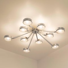 Oculus Ceiling Light by Gaspare Asaro-Murano Glass and Polished Nickel Finish
