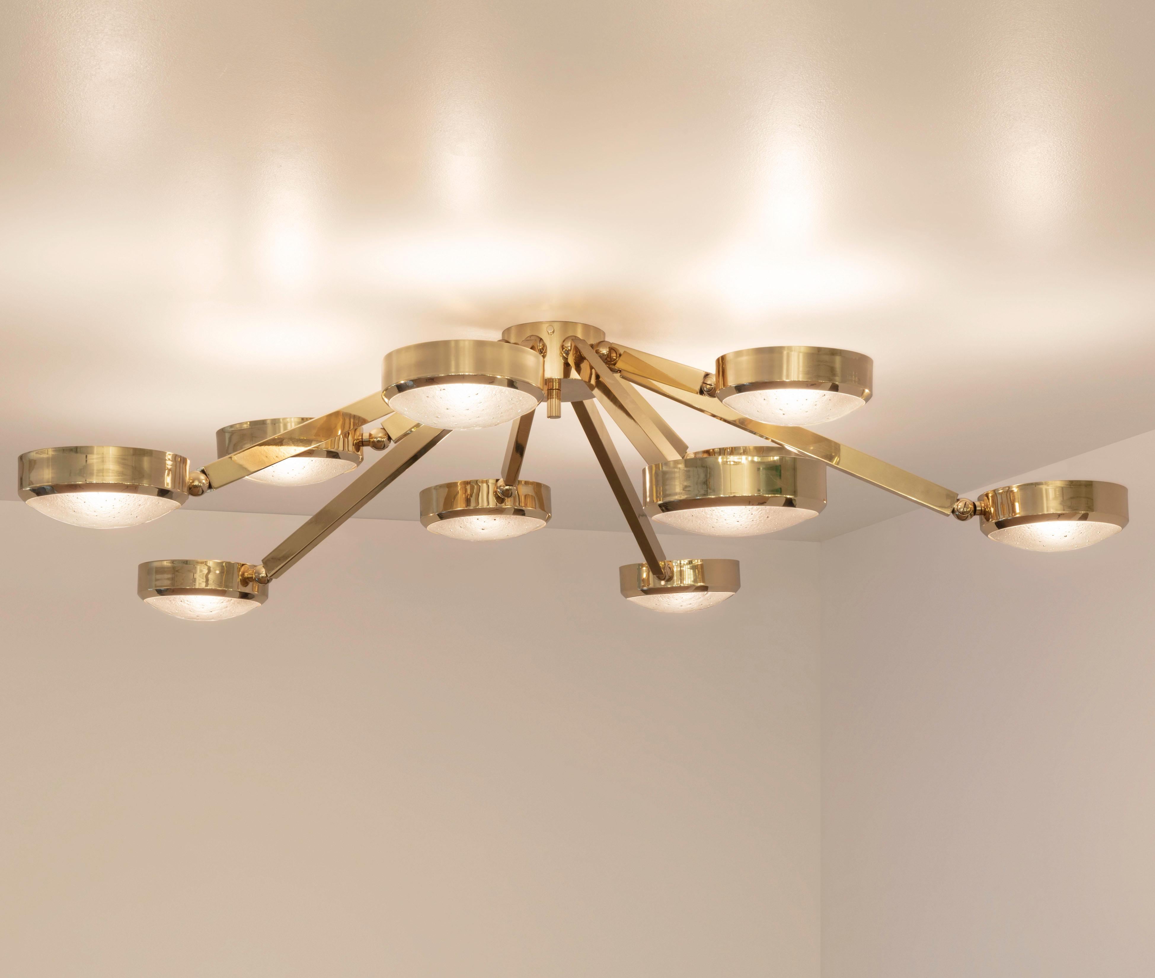 Oculus Ceiling Light by Gaspare Asaro-Murano Glass and Polished Nickel Finish For Sale 1