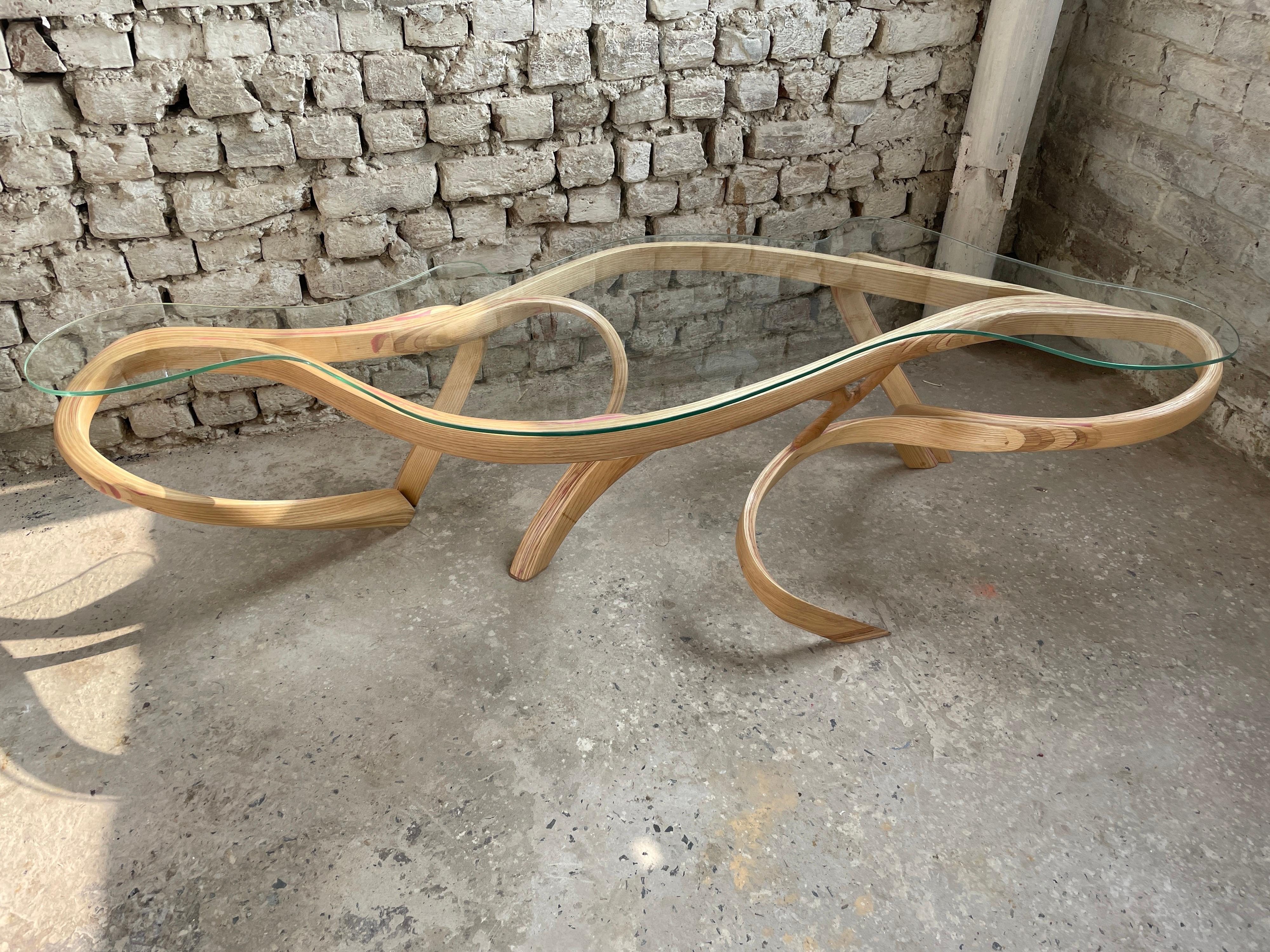 Oculus Centre Table by Raka Studio, Bent Wood In New Condition For Sale In Cape Girardeau, MO