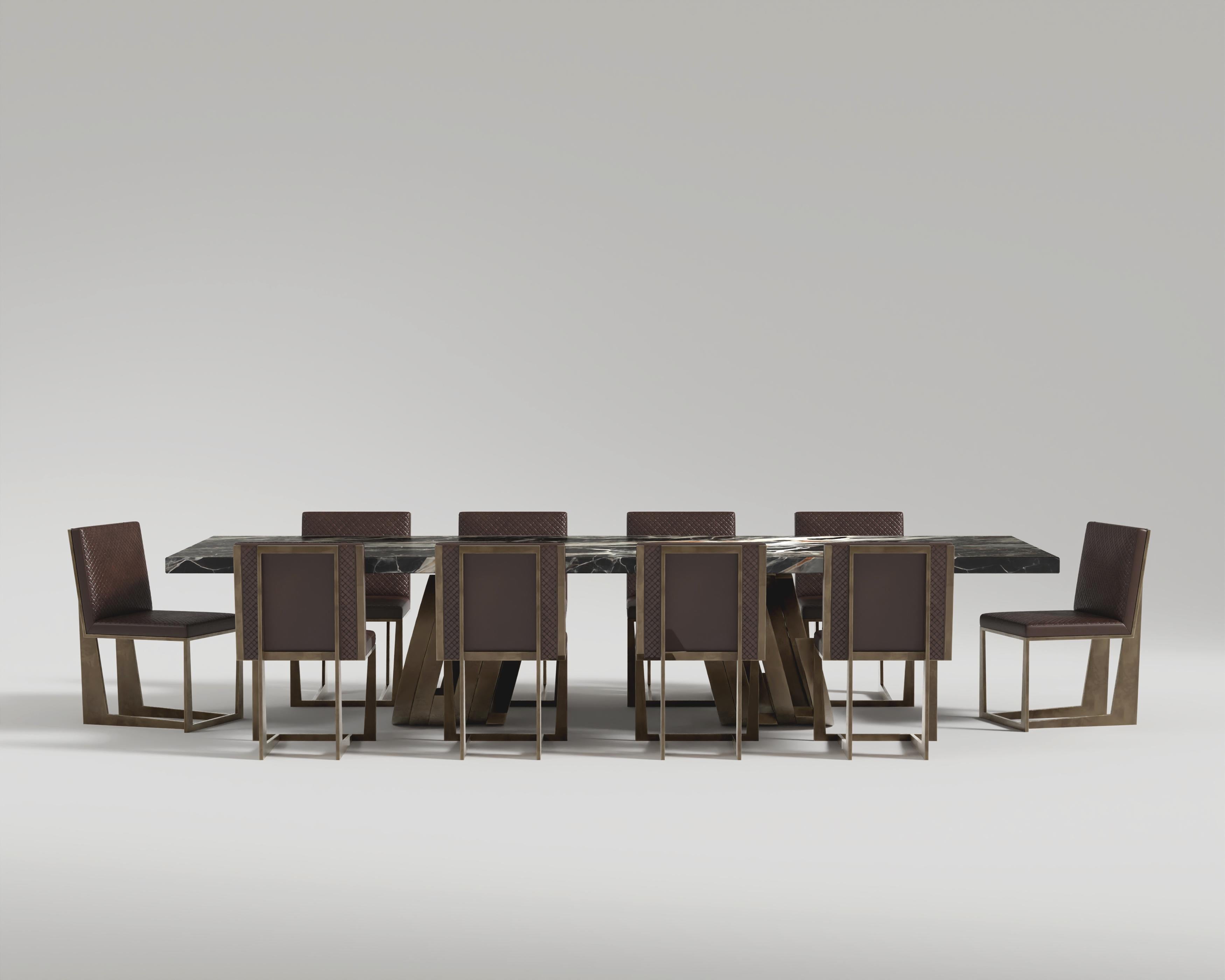 Art déco Table de salle à manger Oculus et 10 chaises Affilato Ensemble de salle à manger en vente