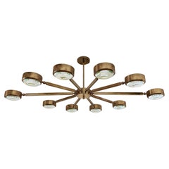 Oculus Oval Ceiling Light by Gaspare Asaro- Bronze Finish with Carved Glass