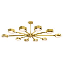 Ovale Deckenleuchte Oculus von Gaspare Asaro- Poliertes Messing mit Murano Glas