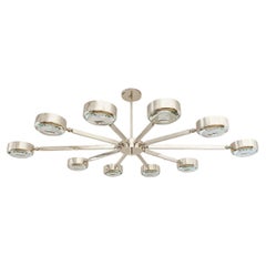 Oculus Oval Ceiling Light di Gaspare Asaro- Nickel lucido con vetro intagliato