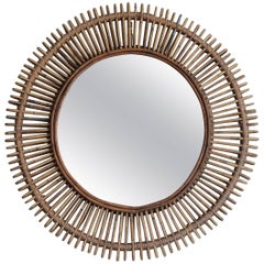 'Oculus' Round Rattan Mirror by Design Frères
