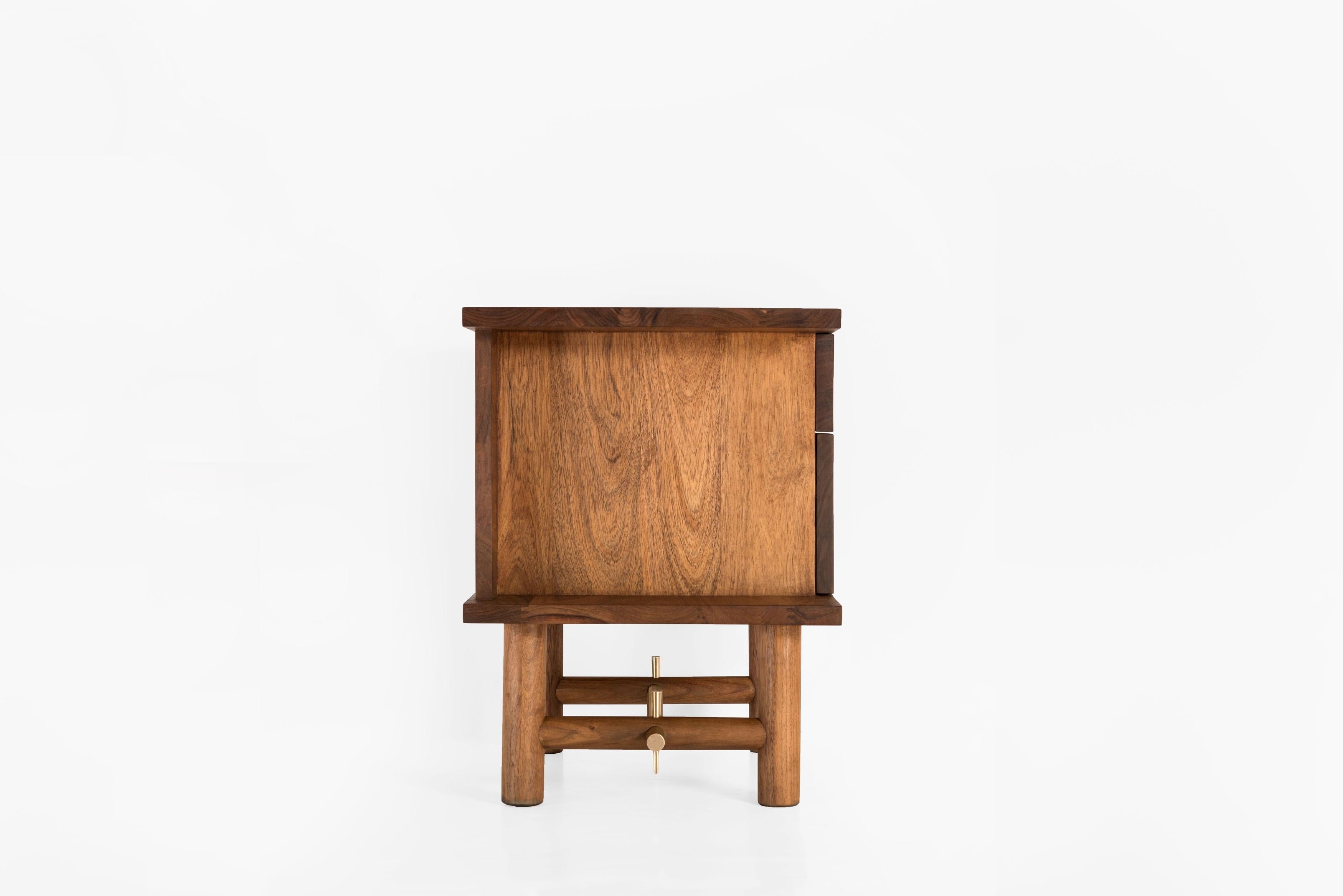 Organic Modern Nightstand in Mexican Hardwood For Sale at 1stDibs